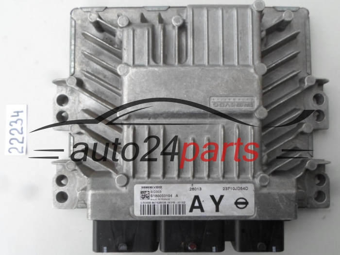 KOMPUTER STEROWNIK SILNIKA NISSAN QASHQAI 1.5 DCI SIEMENS VDO S180033104 A, S180033104A, 23710JD54D, AY, SID303 