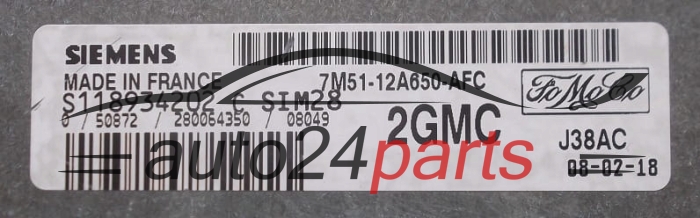 ECU CENTRALITA DE MOTOR  FORD FOCUS C-MAX 1.6 SIEMENS S118934202 C