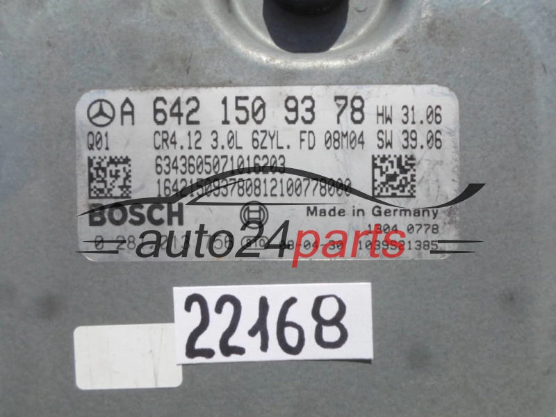 KOMPUTER STEROWNIK SILNIKA MERCEDES W164 3.0 CDI BOSCH 0 281 013 756, 0281013756, A 642 150 93 78, A6421509378, CR4.12 