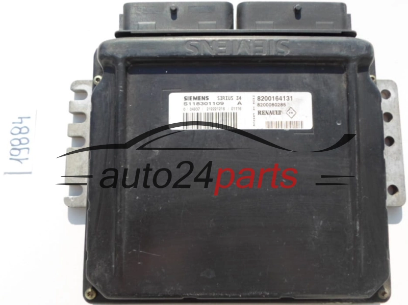 KOMPUTER STEROWNIK SILNIKA RENAULT CLIO 1.6 16V SIEMENS S118301109 A, S118301109A, 8200164131, 8200080285 