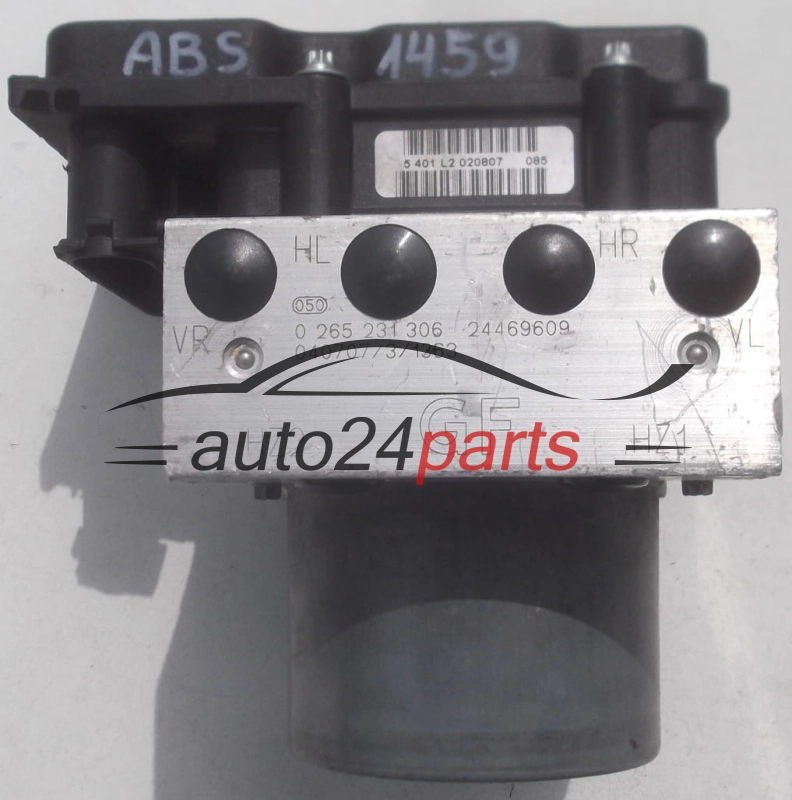 ABS POMPA I STEROWNIK OPEL CORSA C COMBO MERIVA TIGRA B BOSCH 0 265 231 306, 0265231306, 24469609 GF, 0 265 800 770, 0265800770