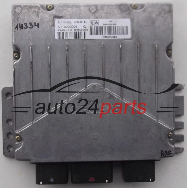KOMPUTER STEROWNIK SILNIKA CITROEN C5 SIEMENS S118230007 G, S118230007G, 9645064580, 9636742280 