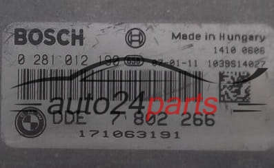 KOMPUTER STEROWNIK SILNIKA BMW SERII 5 E60/E61 530 3.0 DIESEL BOSCH 0281012190, 0 281 012 190, DDE 7802266, 7 802 266, 1039S14027