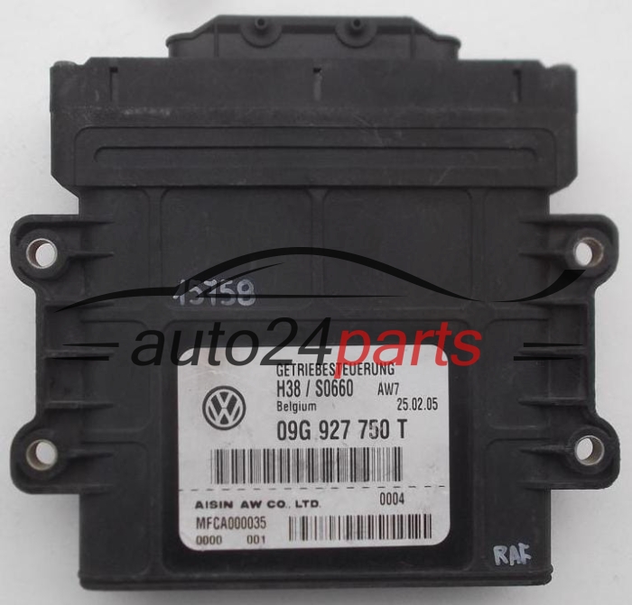 CENTRALITA ECU CAJA DE CAMBIO AUTOMATICO VOLKSWAGEN PASSAT AISIN 09G 927 750 T, 09G927750T