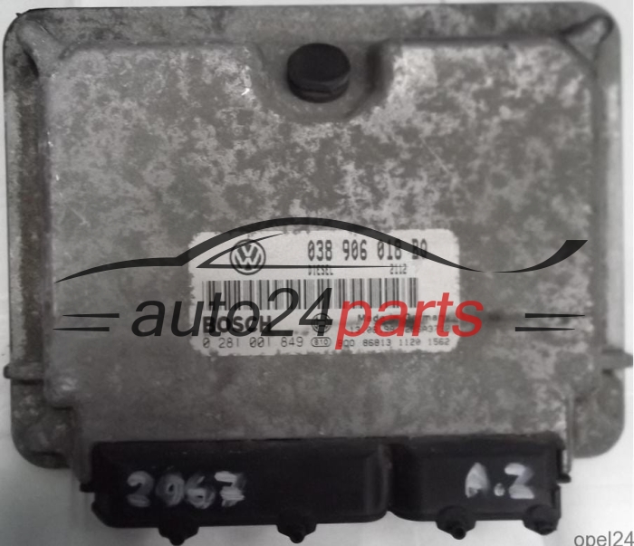 ECU CENTRALITA DE MOTOR SKODA OCTAVIA 1.9 TDI 038906018BQ, 038 906 018 BQ, BOSCH 0 281 001 849, 0281001849 