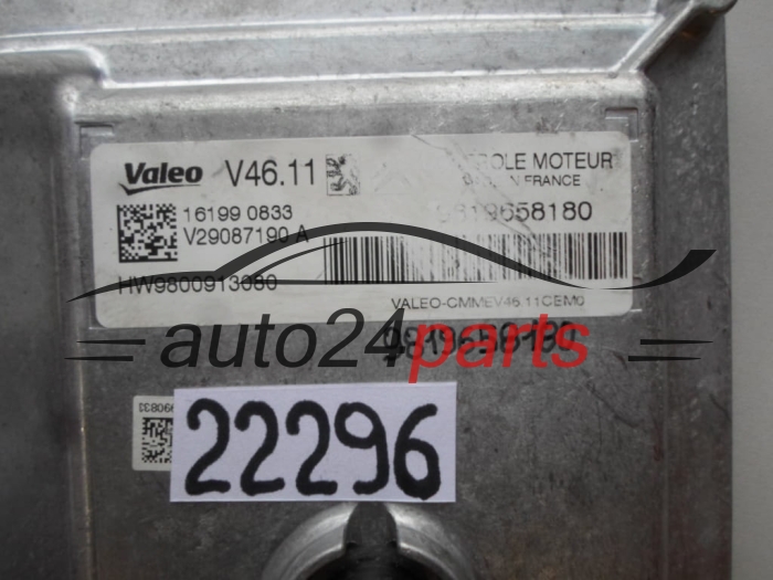 KOMPUTER STEROWNIK SILNIKA PEUGEOT 1.2 VTI 9819658180, 9800913080, V46.11
