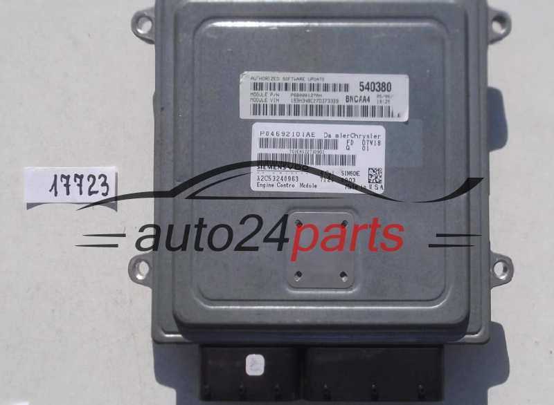 KOMPUTER STEROWNIK SILNIKA CHRYSLER DODGE CALIBER 2.0 A2C53240963 6333 0703 SIM90E P04692101AE