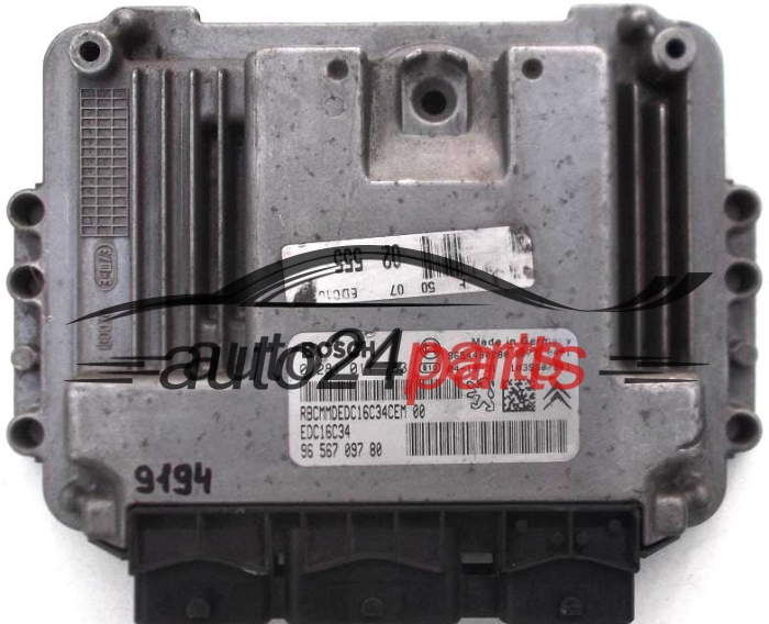 MOTORSTEUERGERÄT ECU STEUERGERAT PEUGEOT 206 2.0 HDI BOSCH 0 281 011 783, 0281011783, 96 567 097 80, 9656709780, 9654490280, 1039S07241