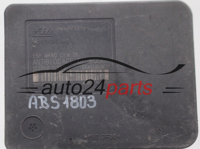 POMPE HYDRAULIQUE ET CALCULATEUR d'ABS PEUGEOT 206 9655960880, ATE 10.0206-0175.4,  10.0960-1133.3
