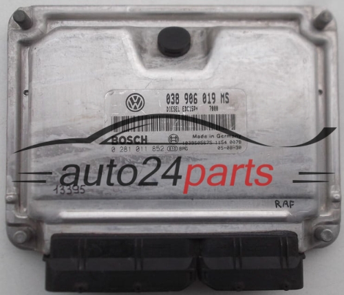 KOMPUTER STEROWNIK SILNIKA VOLKSWAGEN SEAT IBIZA CUPRA BOSCH 0 281 011 852, 0281011852, 038 906 019 MS, 038906019MS 