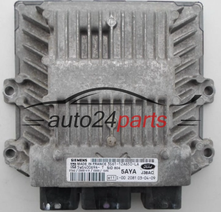 ECU CENTRALITA DE MOTOR  FORD FIESTA 1.4 TDCI SIEMENS 5WS40069A-T,  3S61-12A650-LA