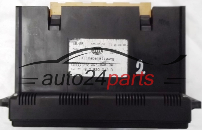 PANEL OGRZEWANIA STEROWNIK NAWIEWU REGULATOR KLIMATRONIK AUDI A3 S3 A4 S4 RS4 8L0 820 043 D, 8L0820043D, 5HB 007 608-04, 5HB00760804