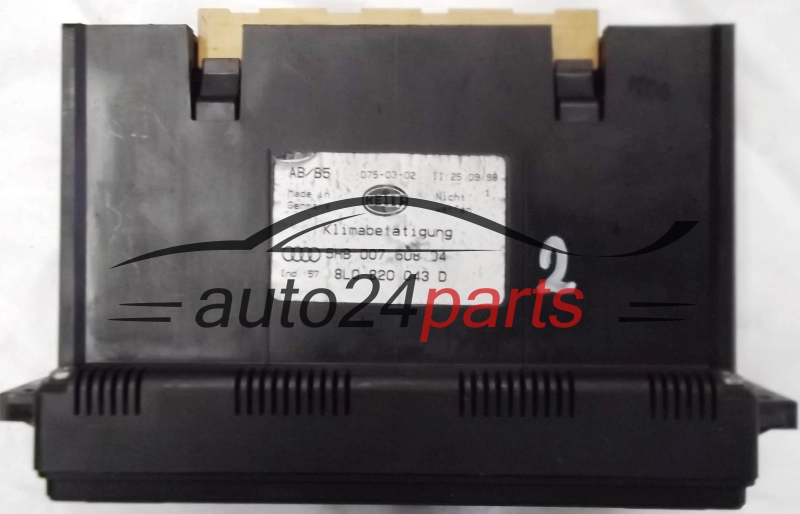 PANEL OGRZEWANIA STEROWNIK NAWIEWU REGULATOR KLIMATRONIK AUDI A3 S3 A4 S4 RS4 8L0 820 043 D, 8L0820043D, 5HB 007 608-04, 5HB00760804