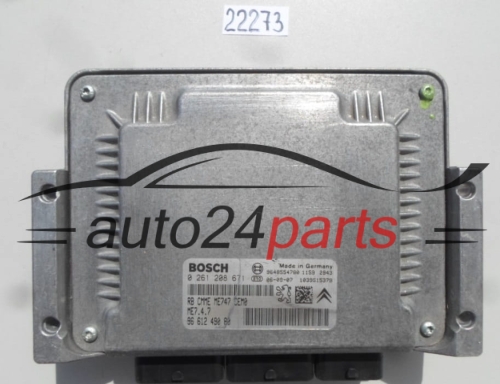 KOMPUTER STEROWNIK SILNIKA PEUGEOT, CITROEN, BOSCH 0 261 208 671, 0261208671, 96 612 490 80, 9661249080, ME7.4.7, ME747
