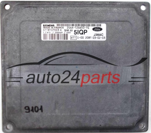 MOTORSTEUERGERÄT ECU STEUERGERÄT  FORD FIESTA FUSION 1.6 SIEMENS S118107003 K,  2S6A-12A650-TG