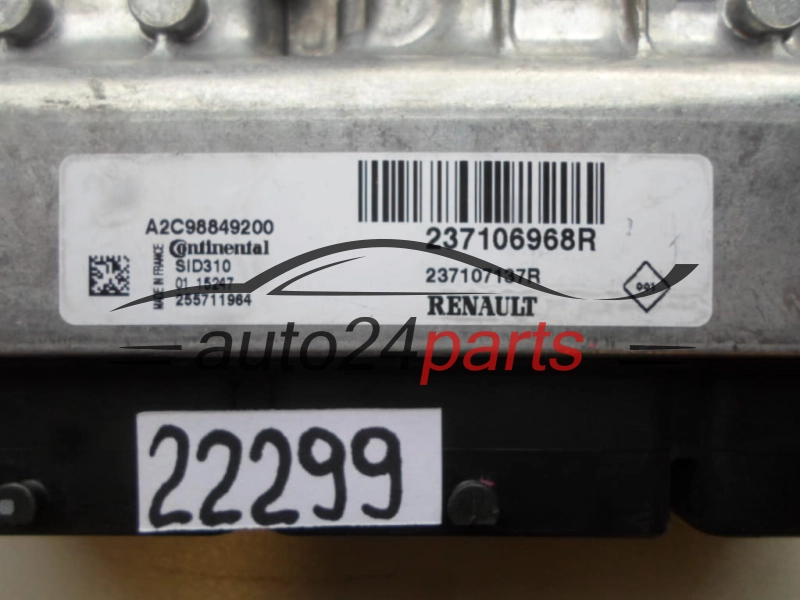 KOMPUTER STEROWNIK SILNIKA RENAULT 1.5 DCI 237106968R, A2C98849200, SID310