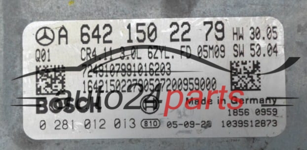CALCULATEUR MOTEUR MERCEDES W219 CLS 320 CDI BOSCH 0 281 012 013,  A 642 150 22 79