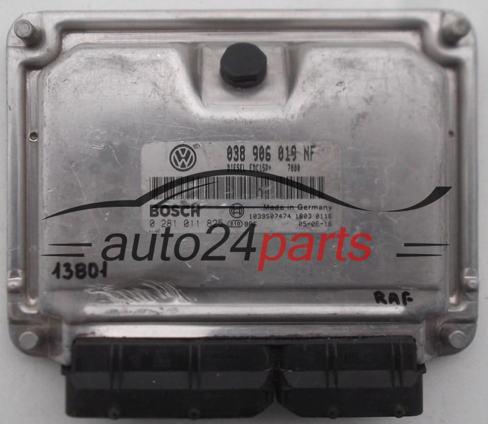KOMPUTER STEROWNIK SILNIKA SKODA FABIA 1.9 TDI BOSCH 0281011825, 0 281 011 825, 038906019NF, 038 906 019 NF