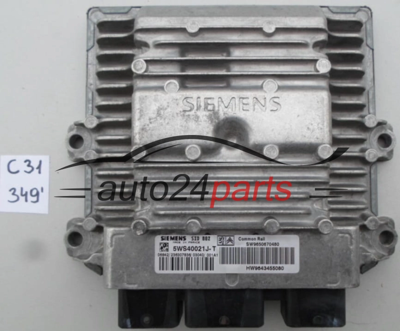KOMPUTER STEROWNIK SILNIKA CITROEN C3 1.4 HDI SIEMENS  SW 9650670480, HW 9643455080, SID 802