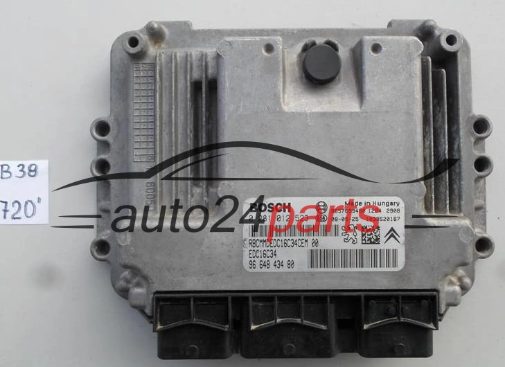 PEUGEOT 1.4 HDI BOSCH 0 281 012 523, 0281012523, 96 648 434 80, 9664843480, 9657699480, EDC16C34 1039S10167