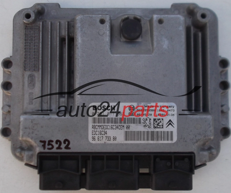 ECU CENTRALITA DE MOTOR CITROEN PEUGEOT 1.6 HDI BOSCH 0 281 011 863, 0281011863, 96 617 733 80, 9661773380, 9653958980, EDC16C34 