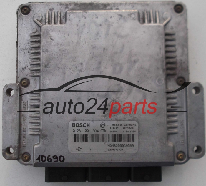Calculateur Moteur RENAULT 1.9 DCI BOSCH 0 281 001 934,  HOM 8200039569, 8200078730