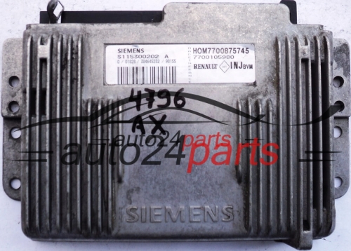 CALCULATEUR MOTEUR RENAULT MEGANE SCENIC 1.6 SIEMENS S115300202A, HOM7700875745, 7700105980