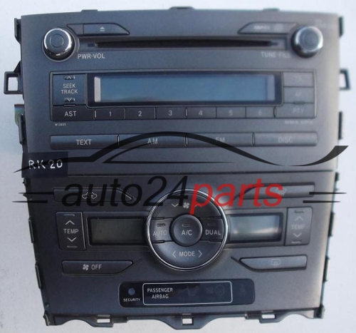 CD RADIO CONTROL PANEL CLIMATRONIC TOYOTA AURIS 55-900-02220-B / 5590002220B / 86120-02520 / 8612002520 / 122000-8900B101 / 1220008900B101