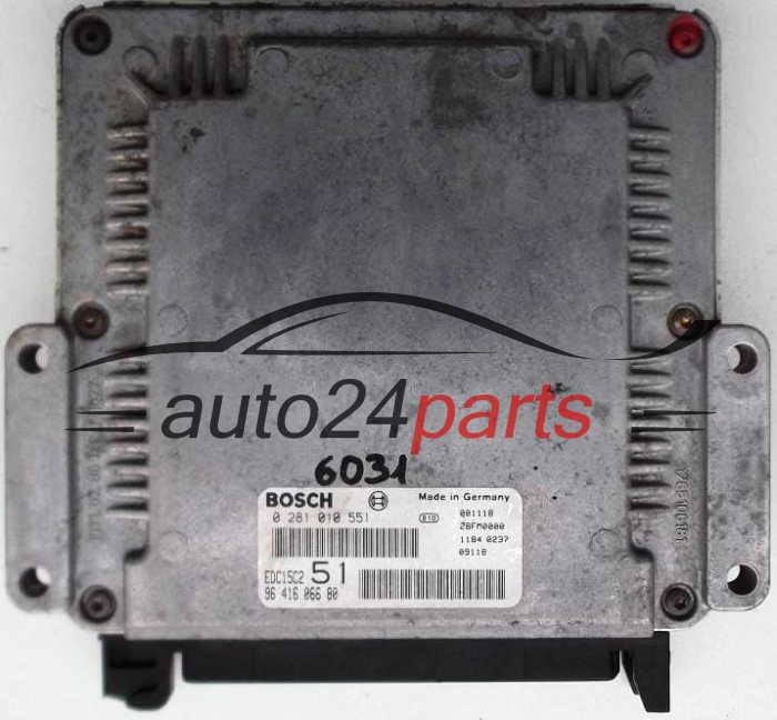 KOMPUTER STEROWNIK SILNIKA PEUGEOT 306 2.0 HDI BOSCH 0281010551, 0 281 010 551, 9641606680, 96 416 066 80, EDC15C2 51