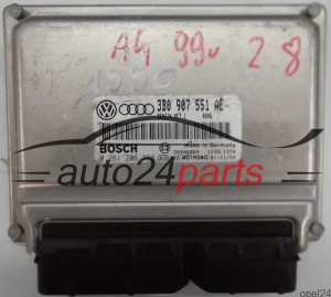 CALCULATEUR MOTEUR AUDI A4 2.8 V6 3B0907551AE, 3B0 907 551 AE, BOSCH 0281206388, 0 281 206 388