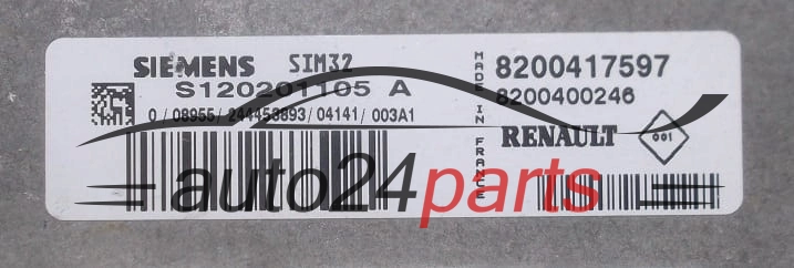 KOMPUTER STEROWNIK SILNIKA RENAULT CLIO SIEMENS  S120201105A, 8200417597
