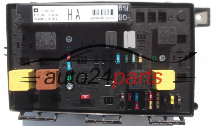 CAJA ELECTRICA DE FUSIBLES Y RELES OPEL GM 13 206 753 HA HELLA 5DK 008 668-23