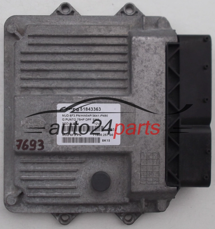 KOMPUTER STEROWNIK SILNIKA FIAT GRANDE PUNTO 1.3, 51843363, MJD6F3PN, 7160025700