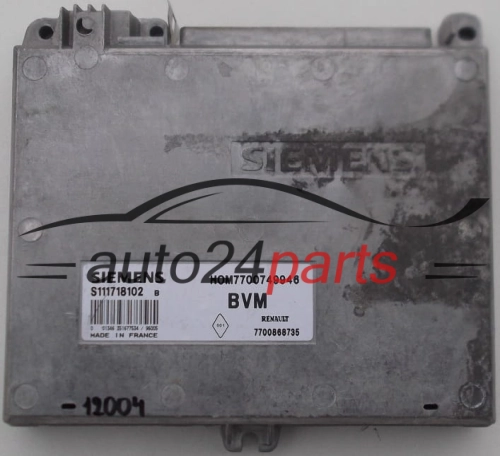 KOMPUTER STEROWNIK SILNIKA RENAULT CLIO 1.4, SIEMENS S111718102 B, S111718102B, HOM7700749946, 7700749946 
