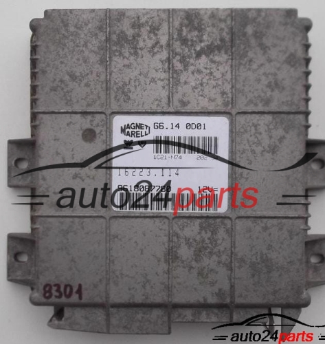 CALCULATEUR MOTEUR PEUGEOT 306 1.4 MAGNETI MARELLI G6.14 0D01, G6140D01, 9618087780, 16223.114, 16223114