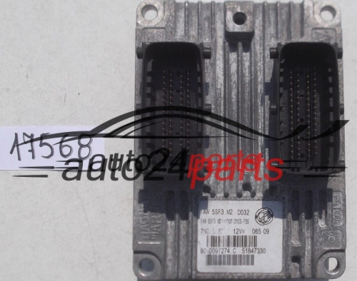 KOMPUTER STEROWNIK SILNIKA FIAT GRANDE PUNTO 1.4 MAGNETI MARELLI IAW 5SF3.M2,  51847330, BC.0097274.C