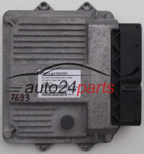 MOTORSTEUERGERÄT ECU STEUERGERAT FIAT GRANDE PUNTO 1.3, 51843363, MJD6F3PN, 7160025700