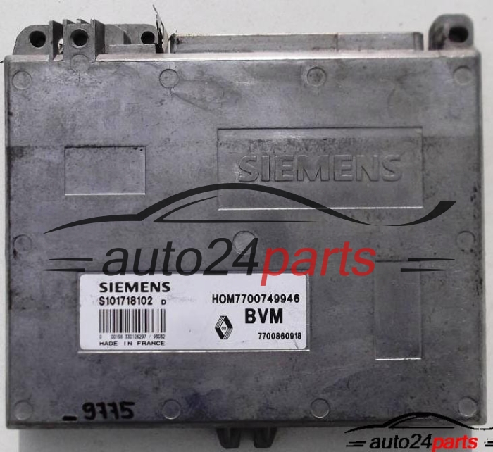 ECU CENTRALITA DE MOTOR RENAULT CLIO 1.4, SIEMENS S101718102 D, S101718102D, HOM7700749946, 7700860918