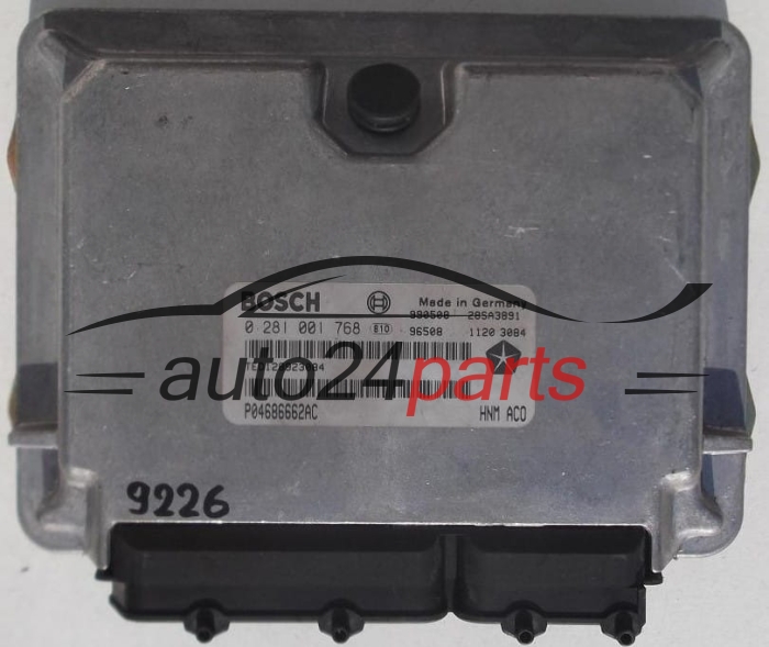 KOMPUTER STEROWNIK SILNIKA CHRYSLER VOYAGER 2.5 TD BOSCH 0281001768, 0 281 001 768, P04686662AC, 4686662