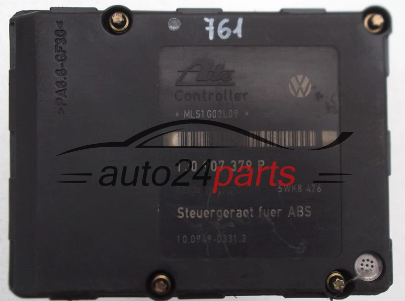 Pompa ABS i sterownik VOLKSWAGEN AUDI SKODA SEAT ALHAMBRA FORD GALAXY ATE 7M3 614 111 H, 7M3614111H, 10.0204-0209.4, 10020402094, 1J0 907 379 P, 1J0907379P, 10.0949-0331.3, 10094903313, 5WK8476