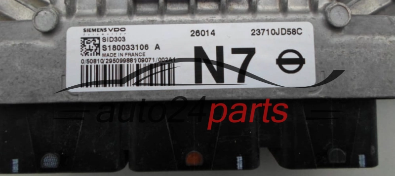 KOMPUTER STEROWNIK SILNIKA NISSAN QASHQAI 1.5 DCI S180033106A, 23710JD58C 
