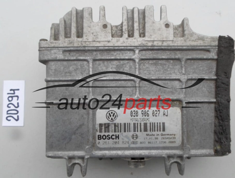 KOMPUTER STEROWNIK SILNIKA VOLKSWAGEN POLO BOSCH 0 261 204 824, 0261204824, 030 906 027 AJ, 030906027AJ