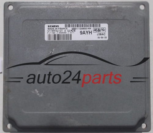 KOMPUTER STEROWNIK SILNIKA FORD FOCUS FIESTA SIEMENS S118934101 H, FoMoCo 4M51-12A650-HH