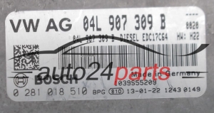 CALCULATEUR MOTEUR VOLKSWAGEN GOLF 1.6 TDI BOSCH 0 281 018 510,  04L 907 309 B