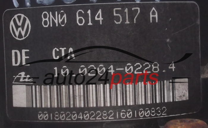BOMBA HIDRAULICA Y CENTRALITA ABS VOLKSWAGEN AUDI 8N0614517A, ATE 10.0204-0228.4, 10020402284, 8N0 907 379 E, 8N0907379E, 10.0947-0312.3, 10094703123