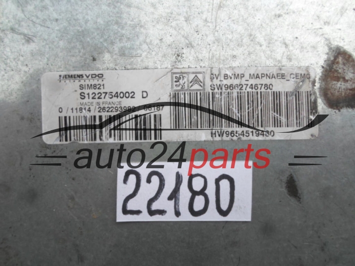 Ecu Caja de cambios automática Citroen Peugeot S122754002D 9662746780 SIM821