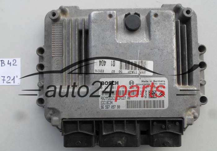 PEUGEOT 206 2.0 HDI BOSCH 0 281 011 783, 0281011783, 96 585 567 80, 9658556780, 9654490280, 1039S07456, EDC16C34