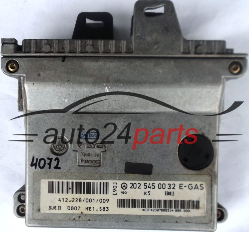 ECU CENTRALITA DE MOTOR MERCEDES W202 C280 E-GAS A2025450032, 2025450032, A 202 545 00 32, 412.228/001/009, 412228001009