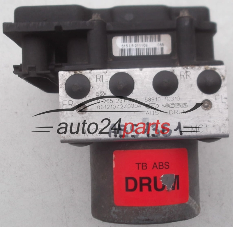 BOMBA HIDRAULICA Y CENTRALITA ABS HYUNDAI GETZ BOSCH 0 265 231 357, 0265231357, 58910-1C310, 589101C310, 0 265 800 389, 0265800389