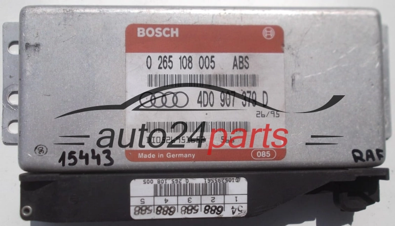 ABS STEROWNIK AUDI A4 A6 4D0907379D, 4D0 907 379 D, BOSCH 0265108005, 0 265 108 005